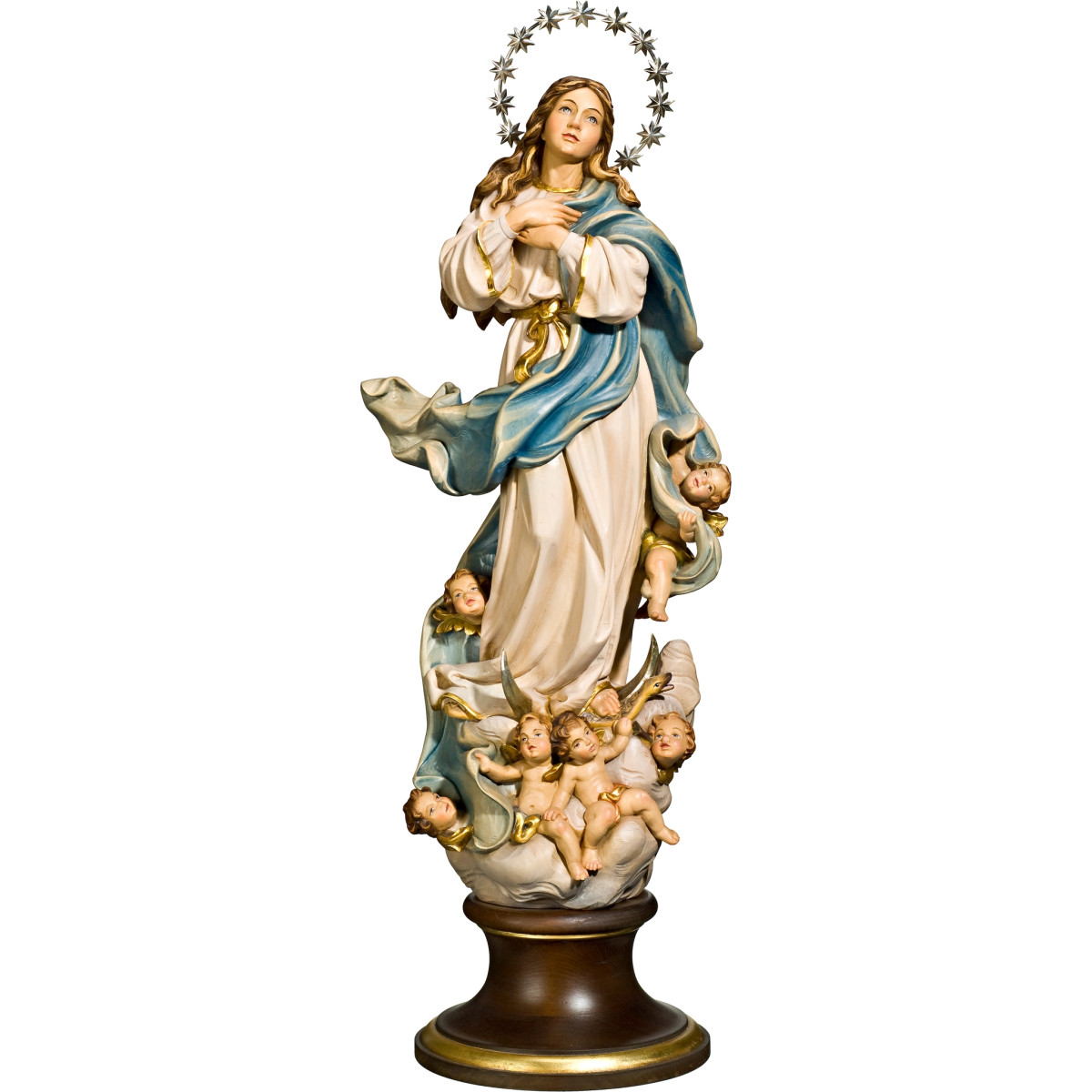 Virgen de la Purísima Concepción con corona de estrellas de plata